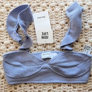 Bershka corset detail frill strap bralette crop top ASOS XS 0 2